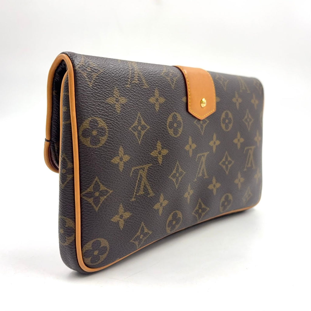 Louis Vuitton Sofia Coppola Slim Leather Brown Light Clutch Gold — view 2