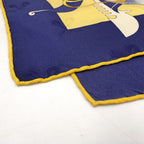 Hermes Carre 90 le Carnaval de Venise Silk Yellow Navy Red Scarf — view 9
