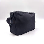 Prada Nylon Leather Black Shoulder Bag Silver — view 2