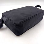 Prada Nylon Leather Black Shoulder Bag Silver — view 8