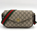 Gucci Ophidia GG Supreme Mini Leather Fabric Dark Brown Beige Multicolor