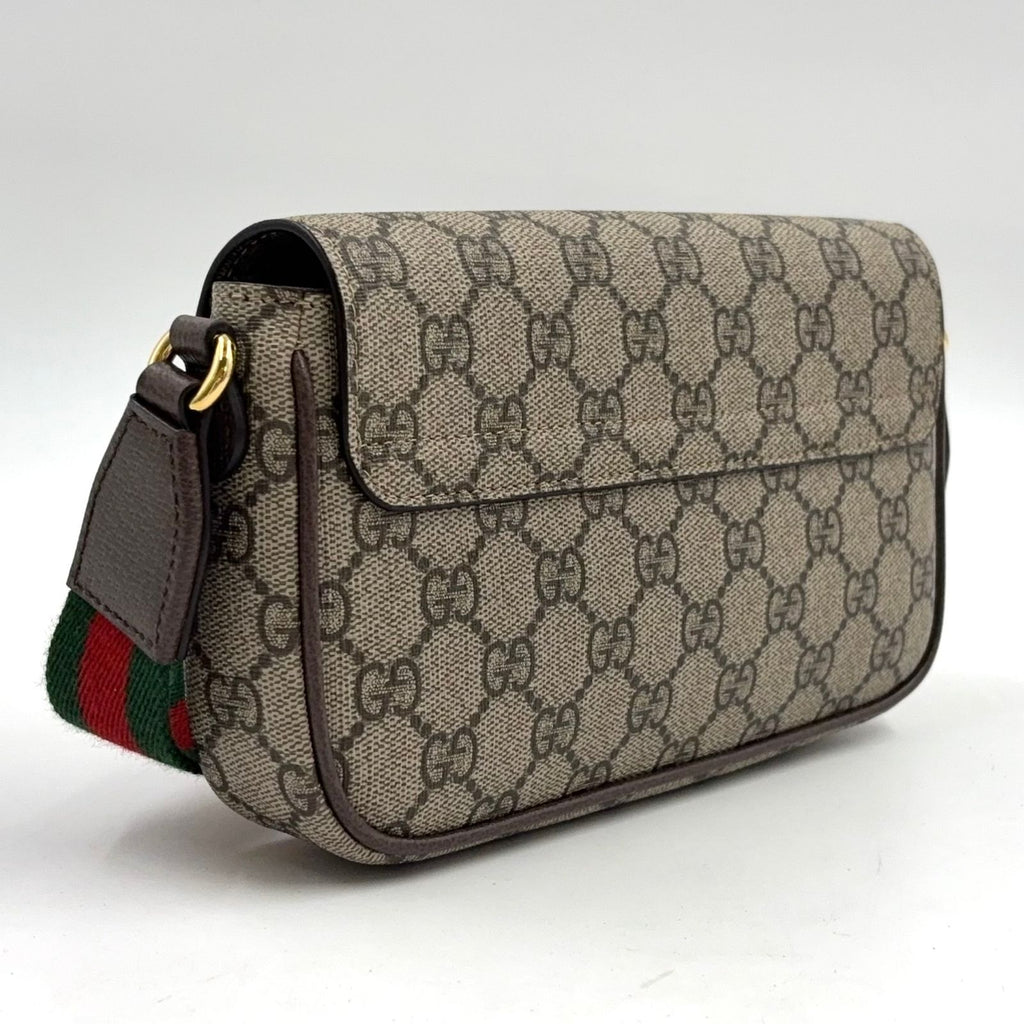 Gucci Ophidia GG Supreme Mini Leather Fabric Dark Brown Beige Multicolor — view 2