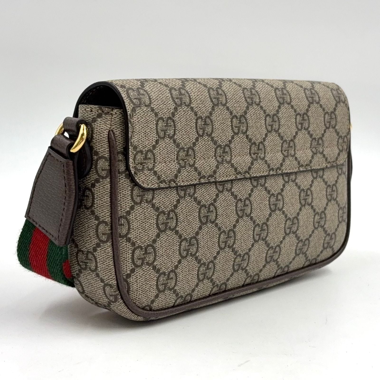 Gucci Ophidia GG Supreme Mini Leather Fabric Dark Brown Beige Multicolor — view 2