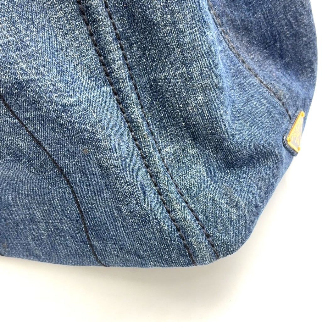 Prada Canapa Denim 2-Way Blue Tote Gold — view 6