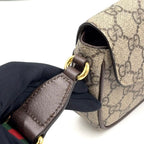 Gucci Ophidia GG Supreme Mini Leather Fabric Dark Brown Beige Multicolor — view 9