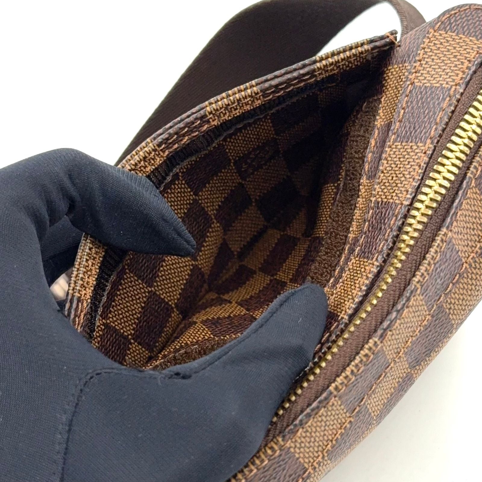 Louis Vuitton Damier Geronimos Brown Belt Bag Gold — view 7