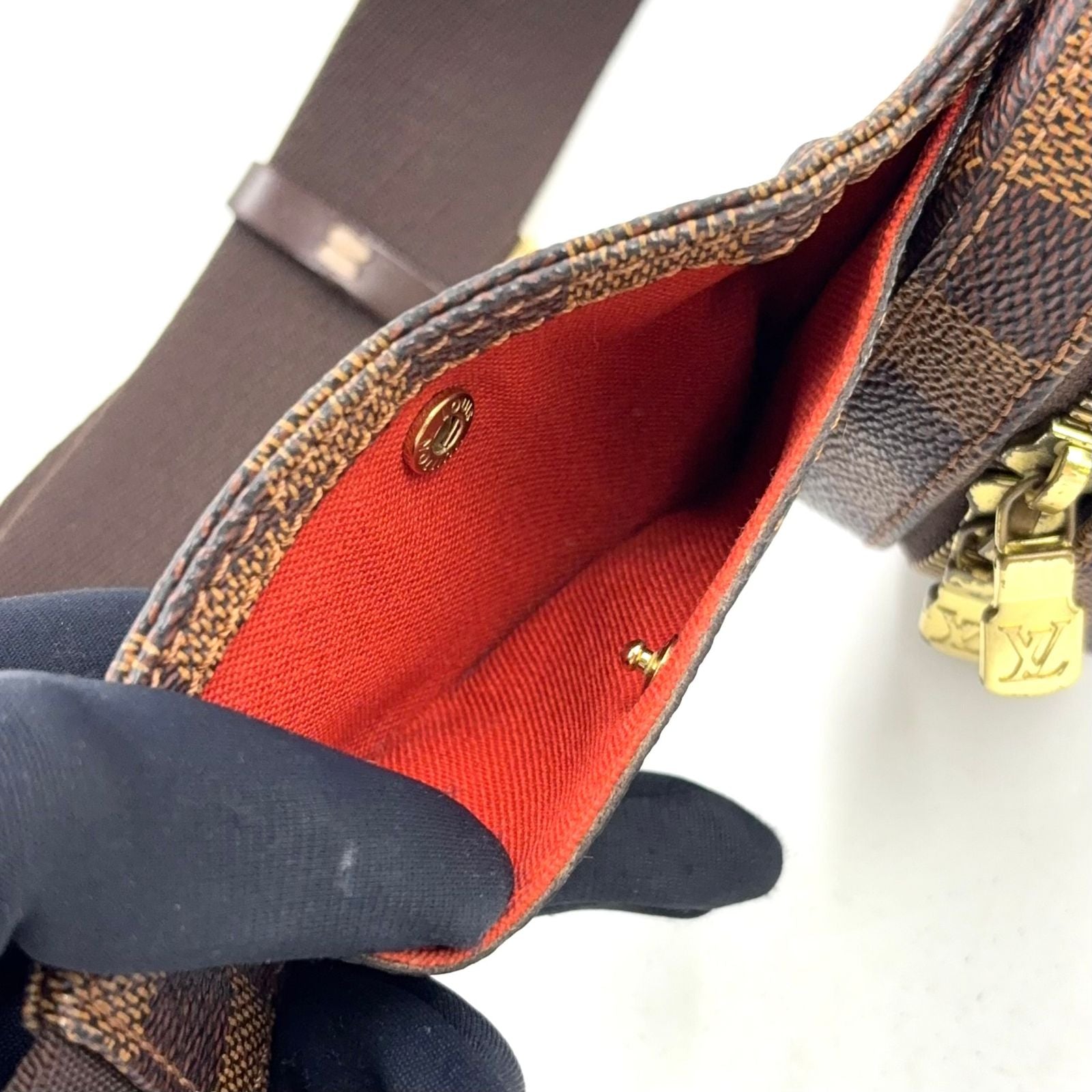 Louis Vuitton Damier Geronimos Brown Belt Bag Gold — view 9