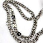 Chanel Classic Small Vanity Caviar Leather White Chain Shoulder Bag Silver — view 5