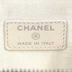 Chanel Classic Small Vanity Caviar Leather White Chain Shoulder Bag Silver — view 4