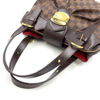 Louis Vuitton Sistine PM Damier Ebene Leather Brown Handbag Gold — view 7