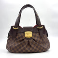 Louis Vuitton Sistine PM Damier Ebene Leather Brown Handbag Gold