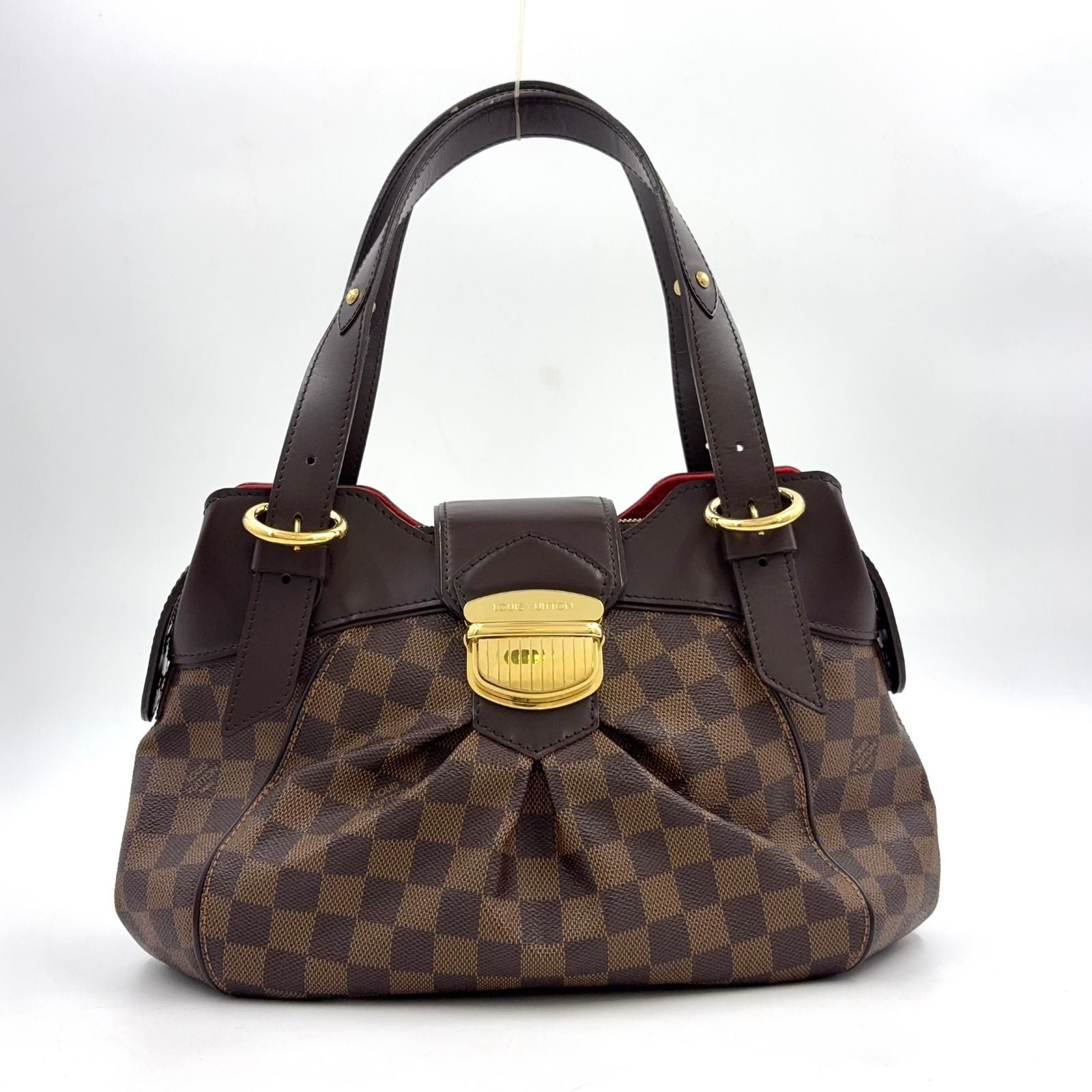 Louis Vuitton Sistine PM Damier Ebene Leather Brown Handbag Gold