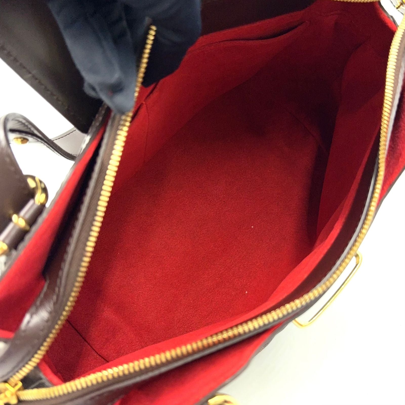 Louis Vuitton Sistine PM Damier Ebene Leather Brown Handbag Gold — view 3
