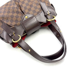 Louis Vuitton Sistine PM Damier Ebene Leather Brown Handbag Gold — view 8