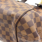 Louis Vuitton Sistine PM Damier Ebene Leather Brown Handbag Gold — view 6