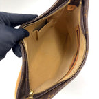 Louis Vuitton Looping GM Monogram Leather Brown Light Shoulder Bag Gold — view 3