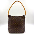Louis Vuitton Looping GM Monogram Leather Brown Light Shoulder Bag Gold
