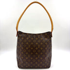 Louis Vuitton Looping GM Monogram Leather Brown Light Shoulder Bag Gold