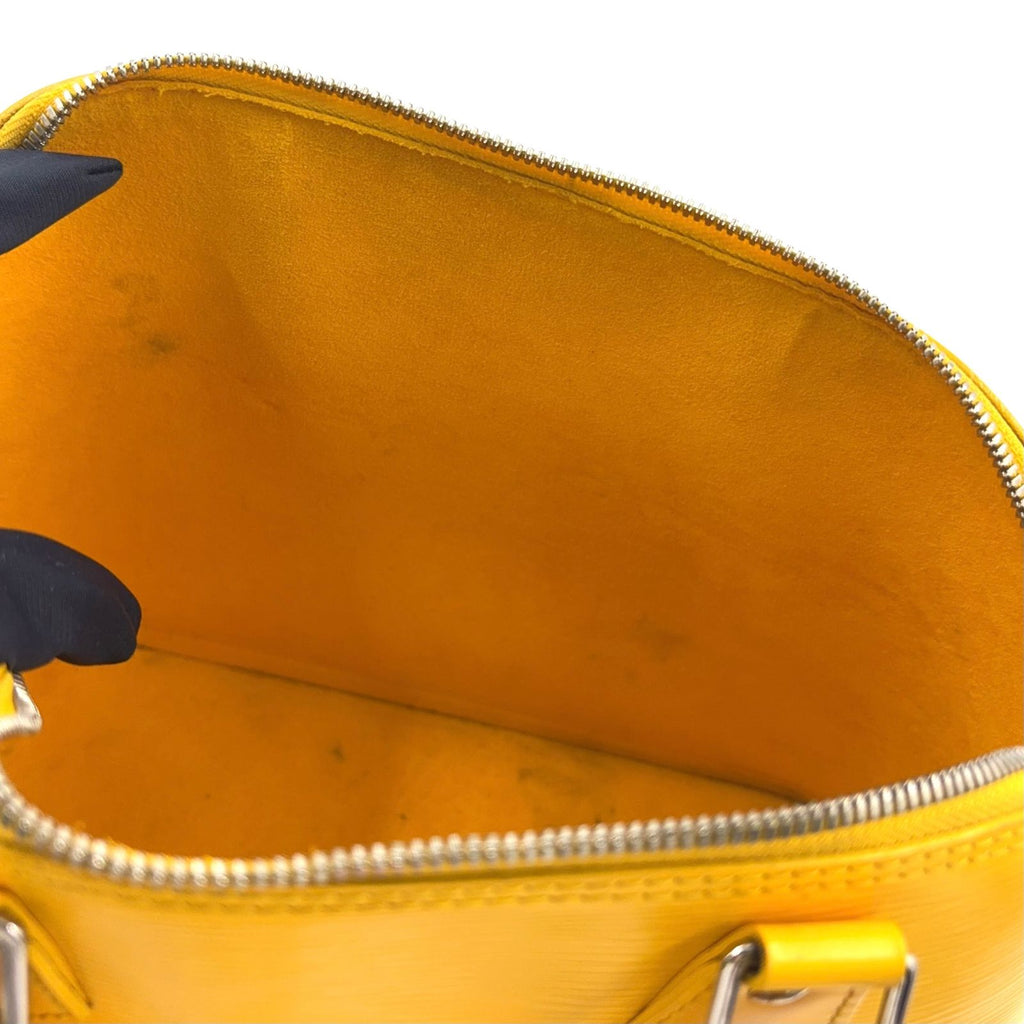 Louis Vuitton Alma PM Epi Citron Leather Yellow Handbag Silver — view 9