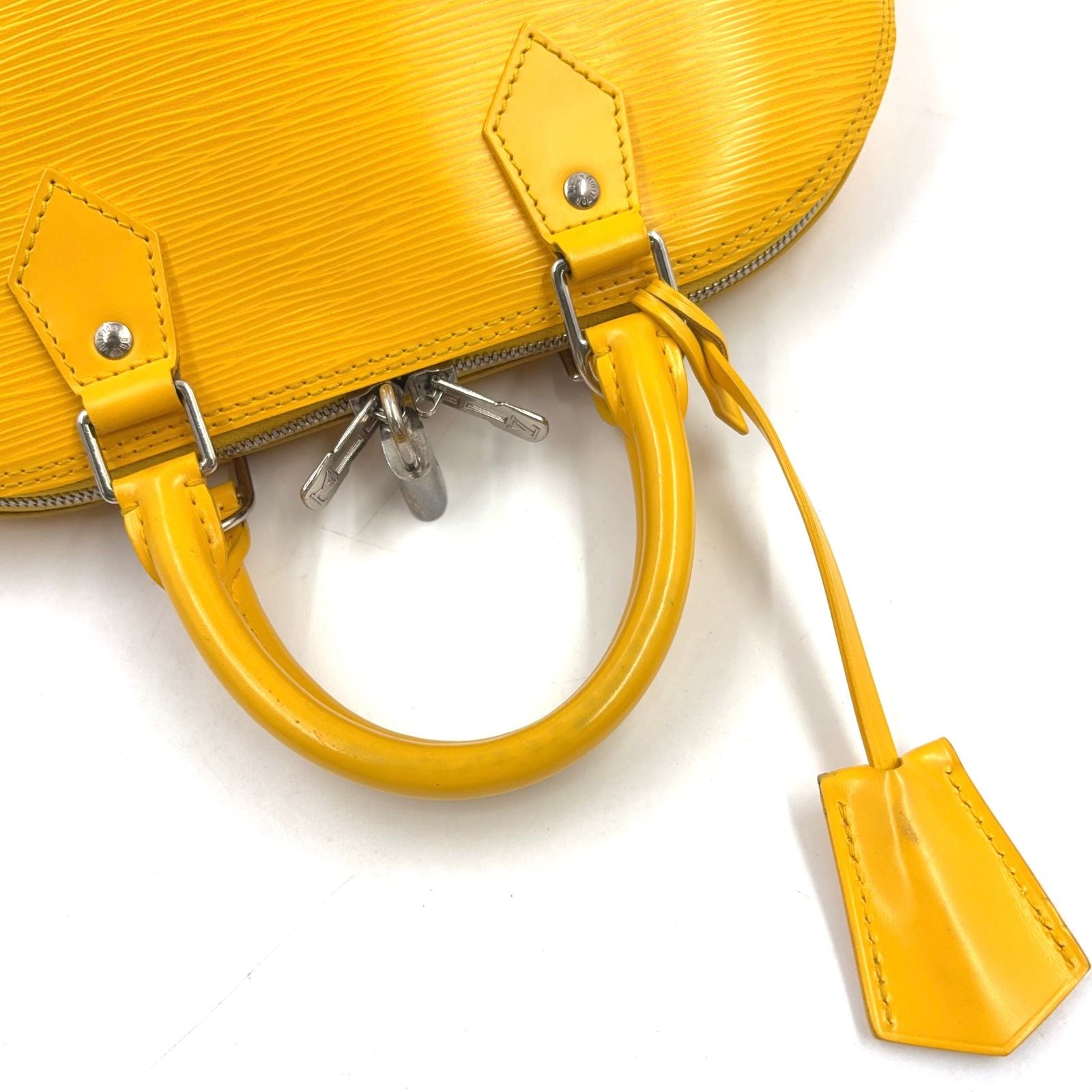 Louis Vuitton Alma PM Epi Citron Leather Yellow Handbag Silver — view 5
