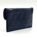 Chanel Quilted Shoulder Bag Lambskin Black Pouch Gold — view 2