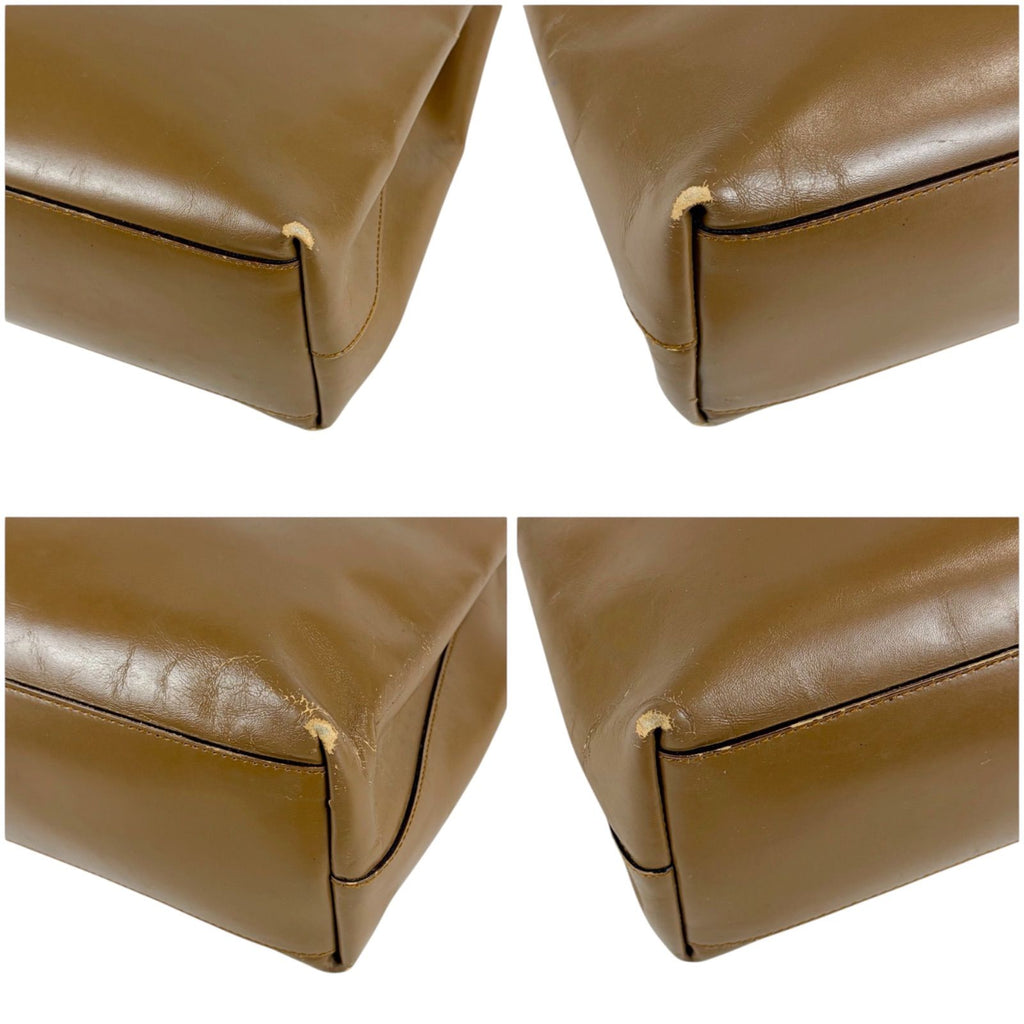 Prada Mini Tote Shoulder Perforated Logo Leather Brown — view 6