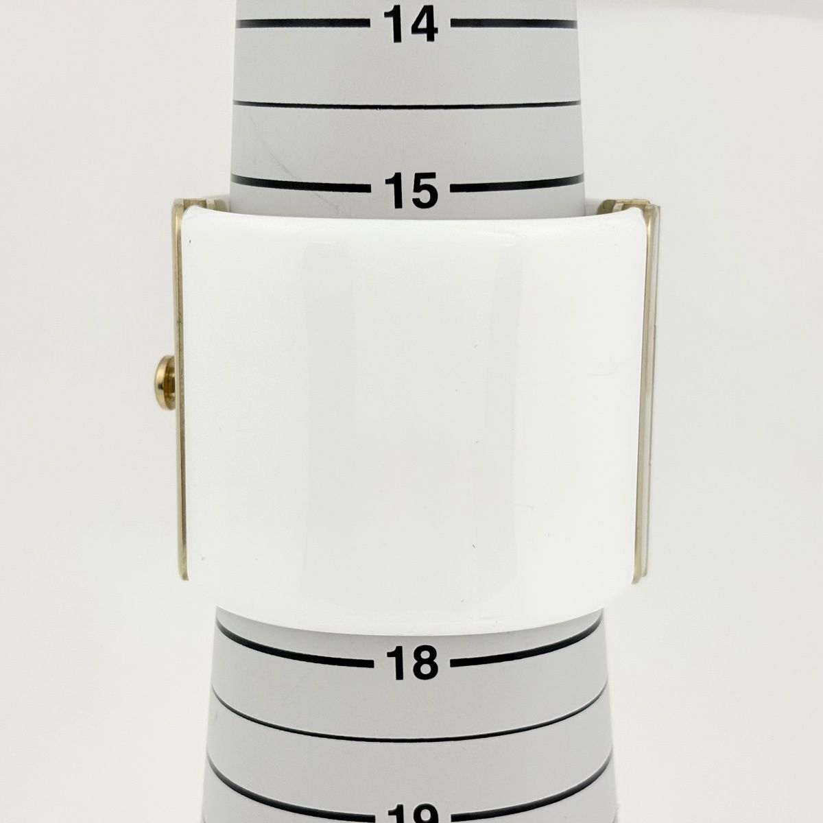 Chanel Color Stone Bangle Plastic Faux Pearl Gold White Bracelet — view 7