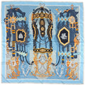 Hermes Carre 90 Brides Et Destin Scarf Silk Blue Multicolor