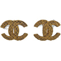 Chanel CC Logo Earrings Gold Plated