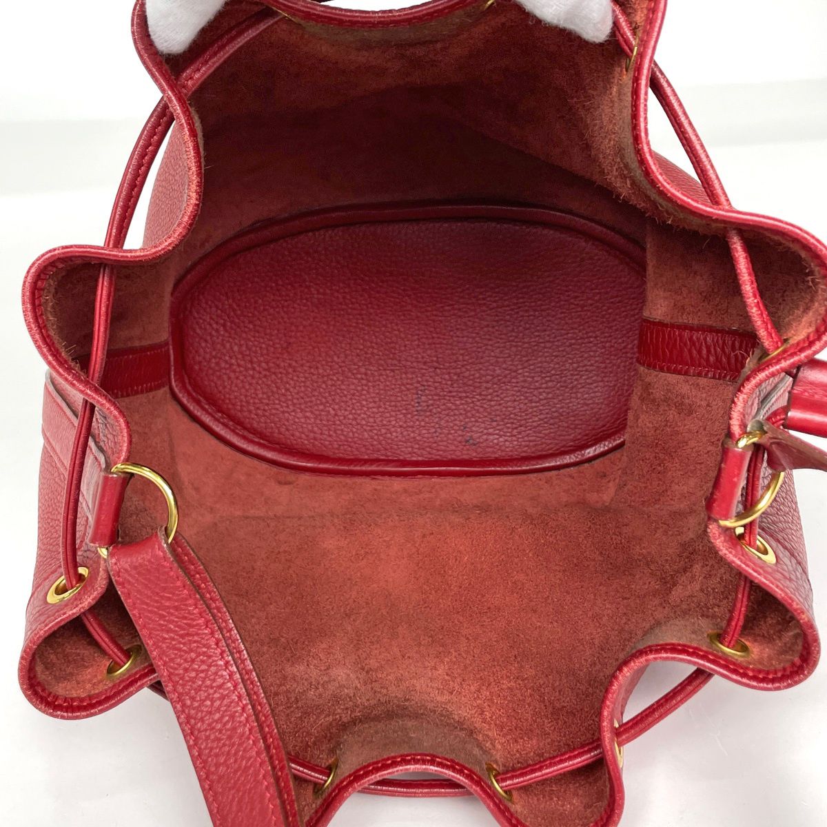 Hermes Market GM Drawstring Shoulder Bag Taurillon Clemence Rouge — view 9