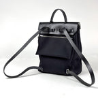 Hermes Herbag Zip a Dos PM 2-Way Toile Ashbe Roulis Backpack Canvas Noir — view 2