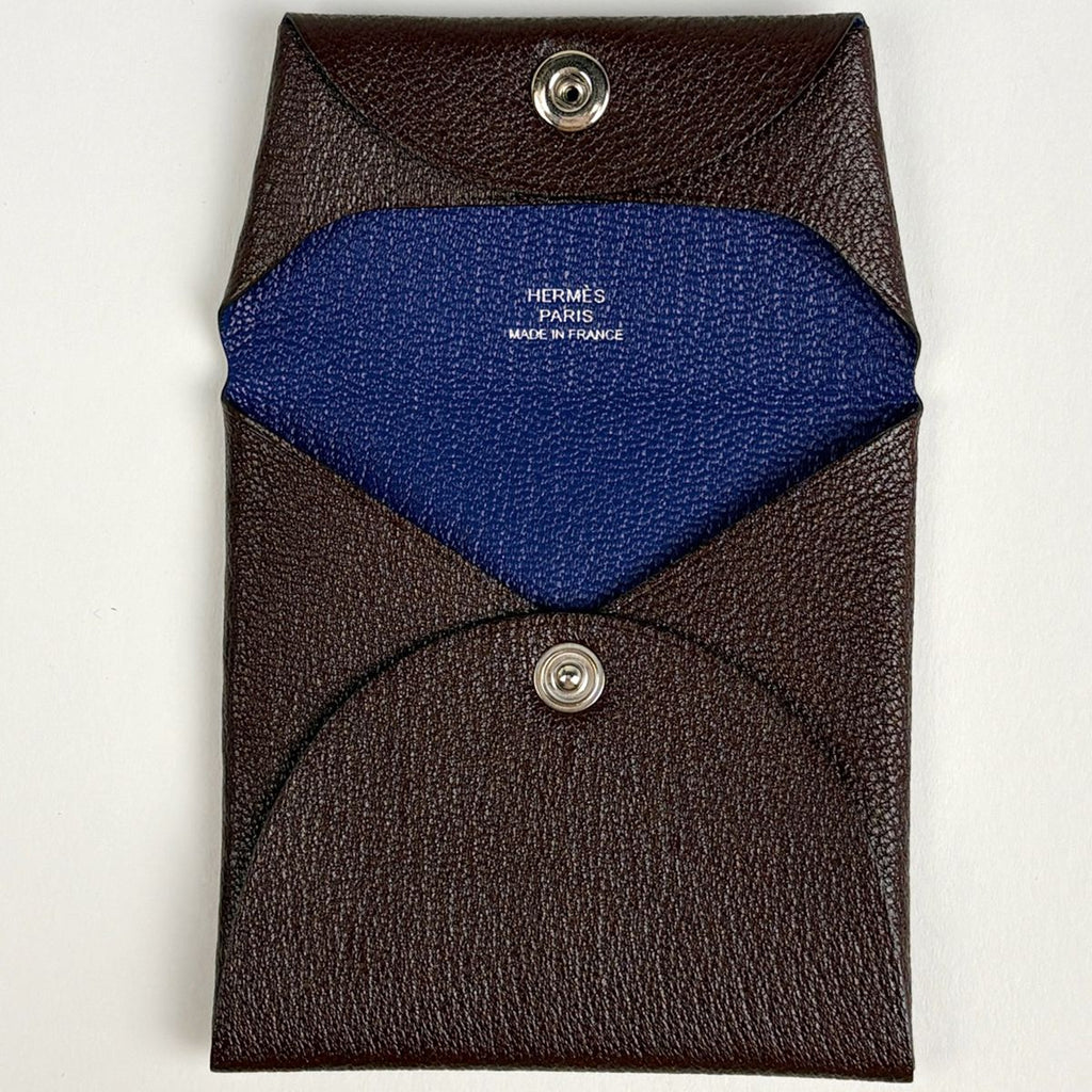 Hermes Bastia Verso Coin Case Chevre Brown — view 7