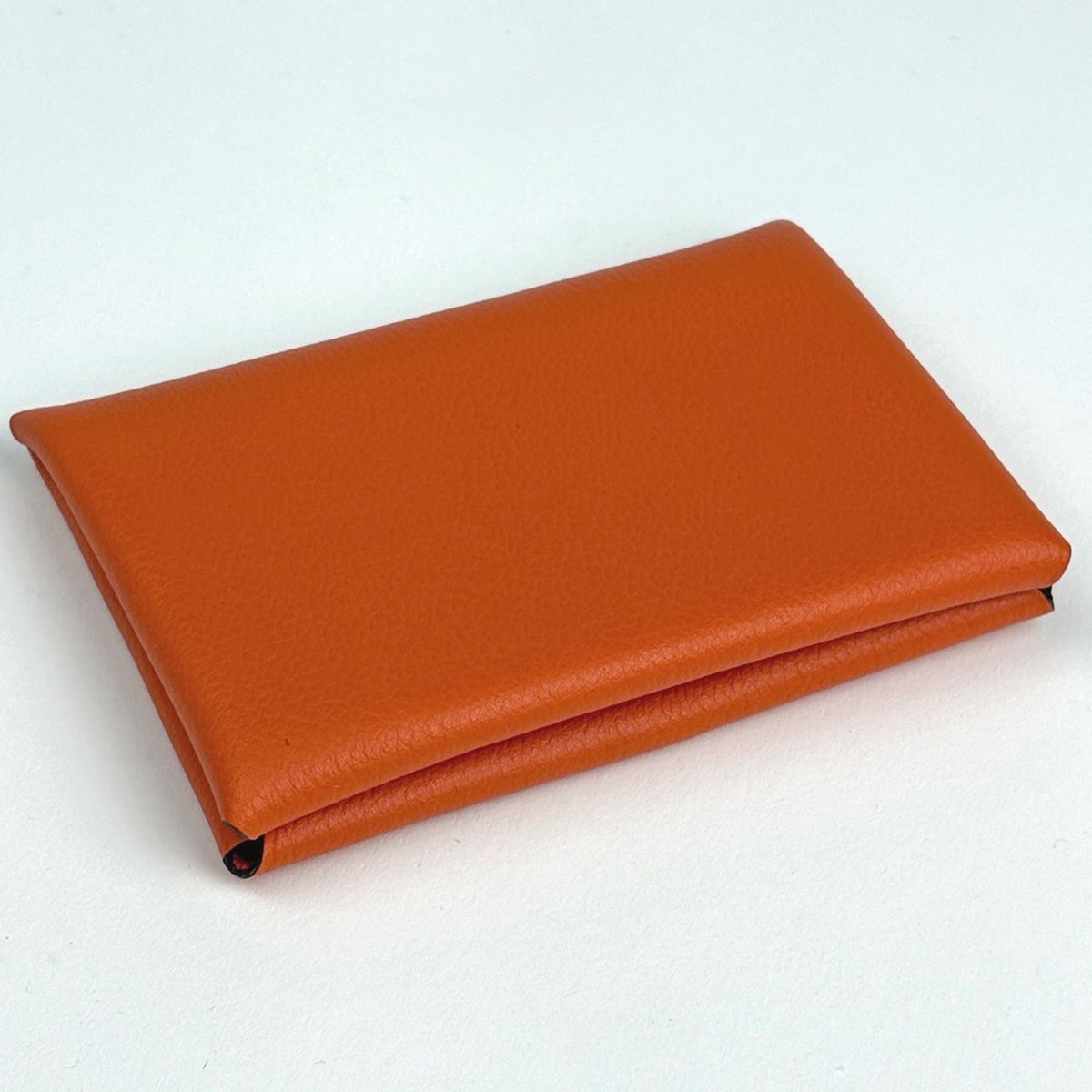 Hermes Calvi Card Case Vo Garibaldi Orange — view 2