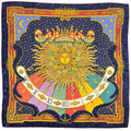 Hermes Carre 90 Carpe Diem Enjoy Your Day Sun Moon Scarf Silk Navy Multi