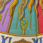 Hermes Carre 90 Carpe Diem Enjoy Your Day Sun Moon Scarf Silk Navy Multi — view 5