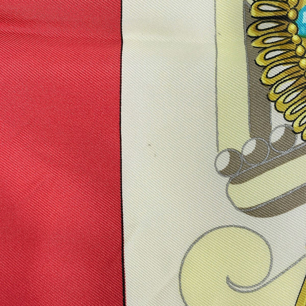 Hermes Carre 90 Mexique Big Buddha Carnival Scarf Silk Red Blue Multicolor — view 3