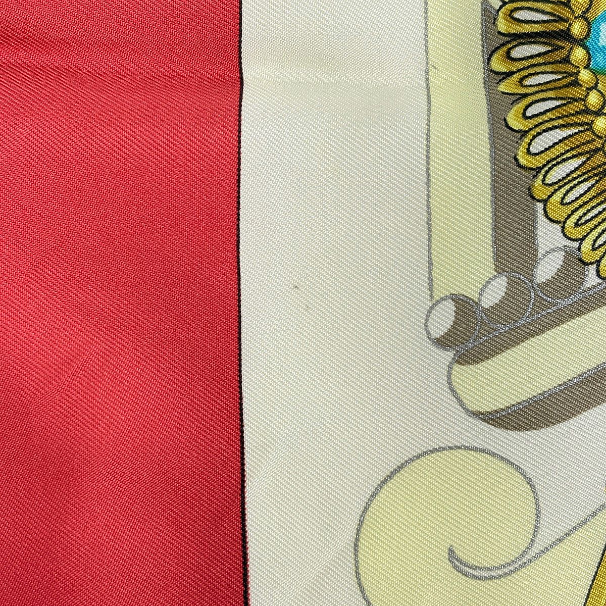 Hermes Carre 90 Mexique Big Buddha Carnival Scarf Silk Red Blue Multicolor — view 3