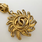 Chanel CC Logo Earrings Swing Gold Plated — view 6