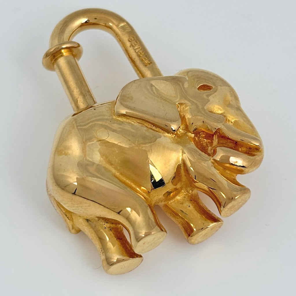 Hermes Elephant Motif Bag Charm Pendant Cadena Bag Gold Plated — view 2
