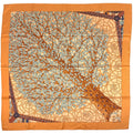 Hermes Carre 90 Axis Mundi Center of the World Scarf Silk Orange Multicolor