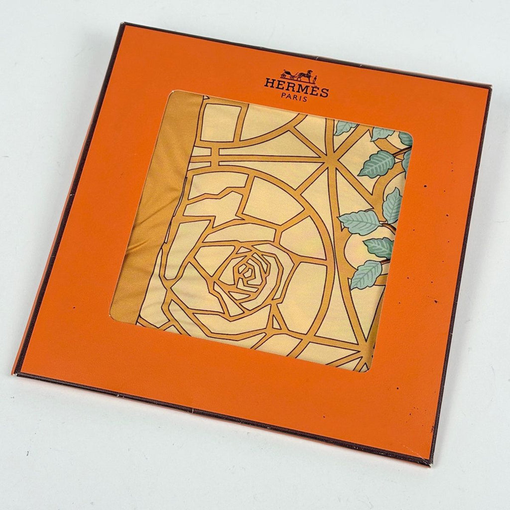 Hermes Carre 90 Axis Mundi Center of the World Scarf Silk Orange Multicolor — view 4