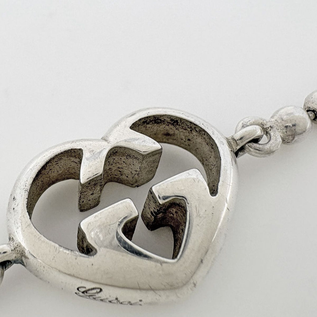 Gucci Heart Motif Bracelet Ball Chain 925 Sterling Silver — view 4