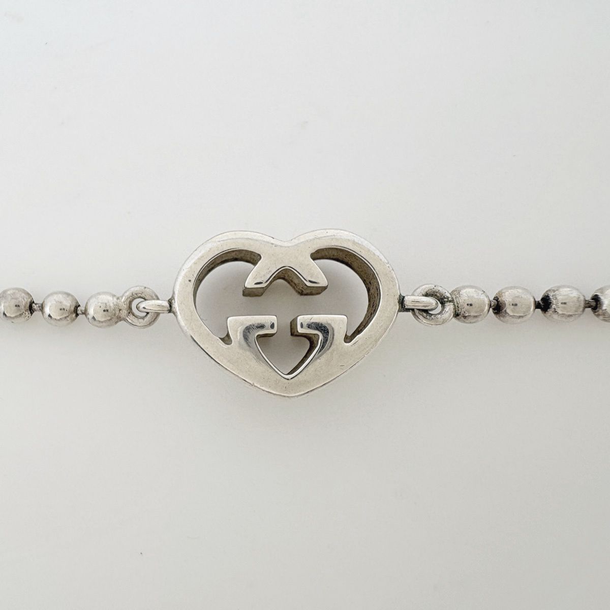 Gucci Heart Motif Bracelet Ball Chain 925 Sterling Silver — view 2
