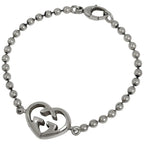 Gucci Heart Motif Bracelet Ball Chain 925 Sterling Silver