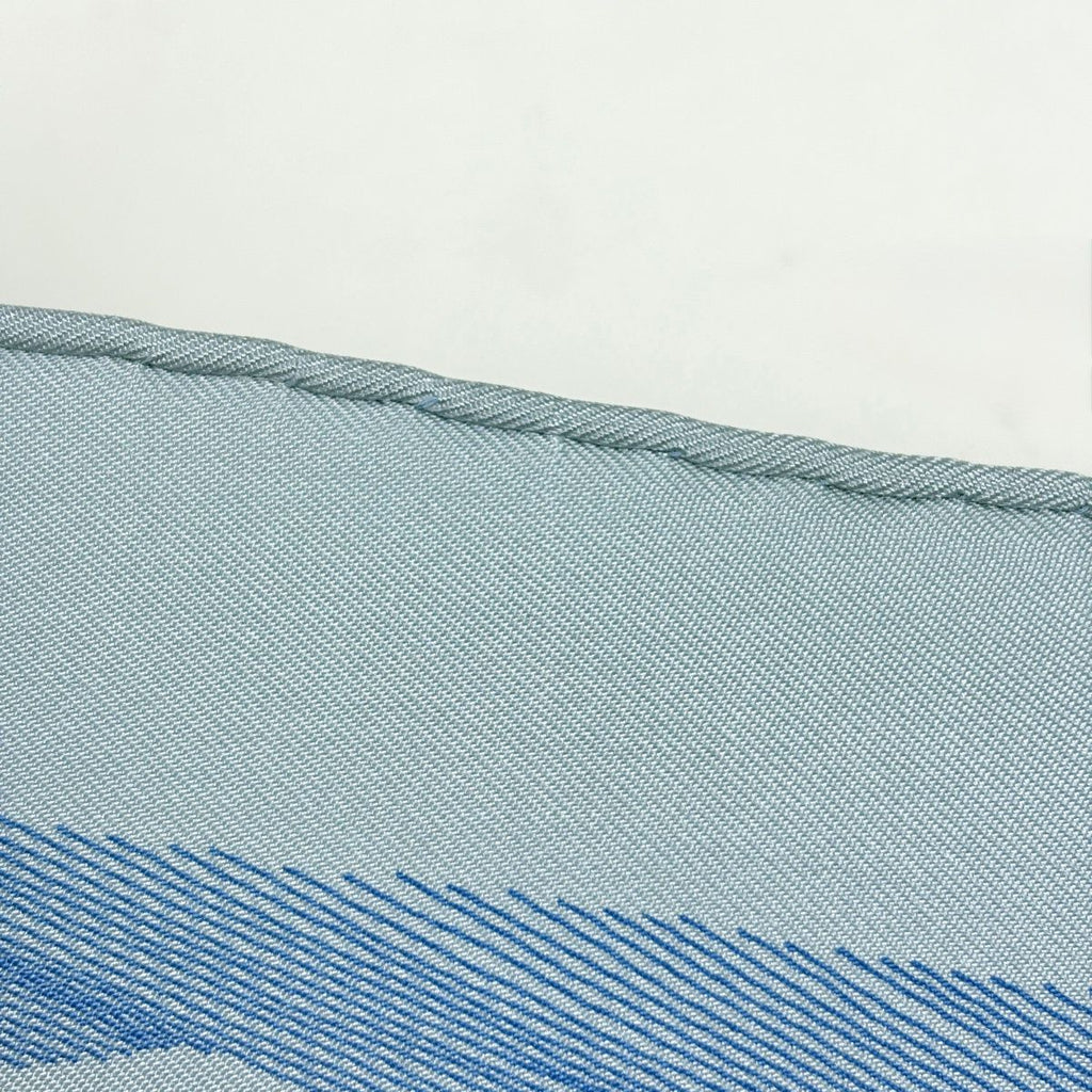 Hermes Carre 90 Etude Pour Une Parure de Gala Formal Scarf Silk Light Blue — view 3
