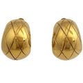 Chanel CC Logo Earrings Quilted Gold Plated