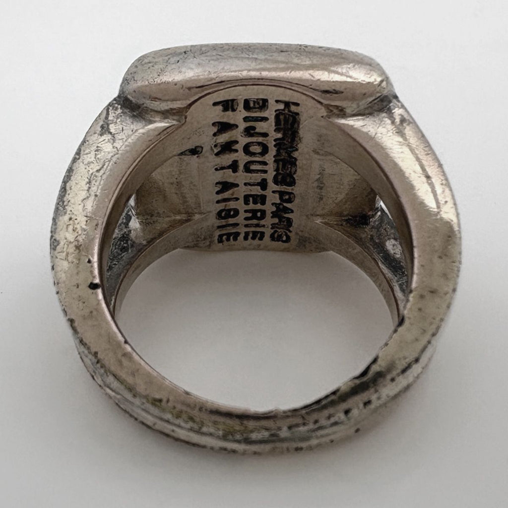 Hermes Corozo Ring Series Shell Metal Silver — view 3
