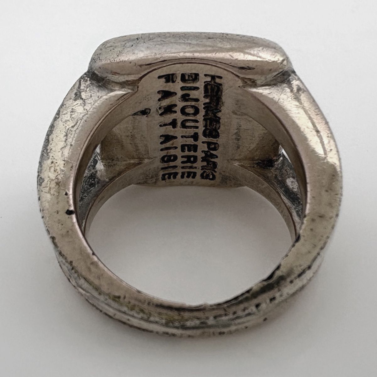 Hermes Corozo Ring Series Shell Metal Silver — view 3