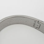 Hermes Clic Enamel Bracelet Clac Bangle Metal Silver White — view 3