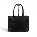 Gucci GG Canvas Tote Leather Black Shoulder Handbag